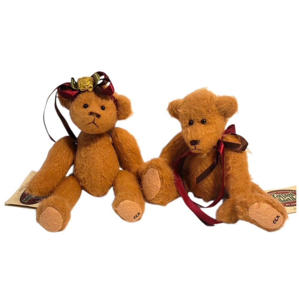 Ganz Cottage Collectibles Tillie CC251 & Tota CC252 Jointed Bears Carol E Kirby